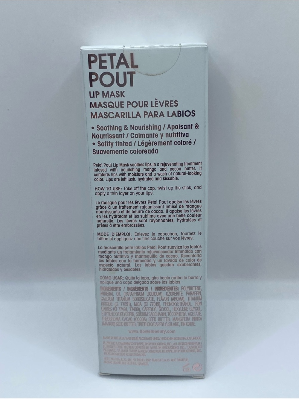 FLOWER BEAUTY Petal Pout Lip Mask- Nectar LM3 New - Picture 2 of 7